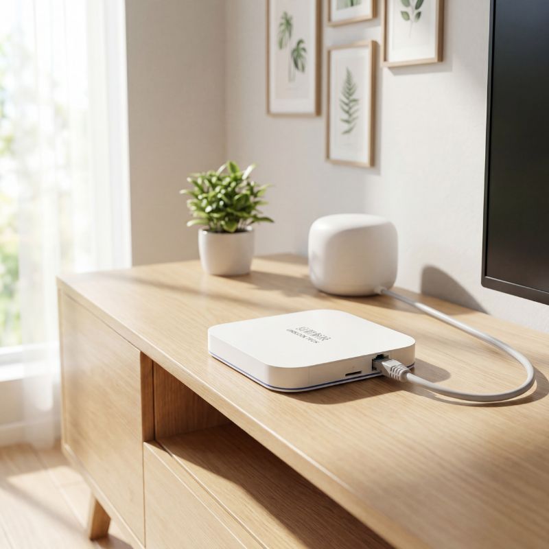 UBOX12 Pro Android TV box with WiFi and Ethernet setup for stable home connection